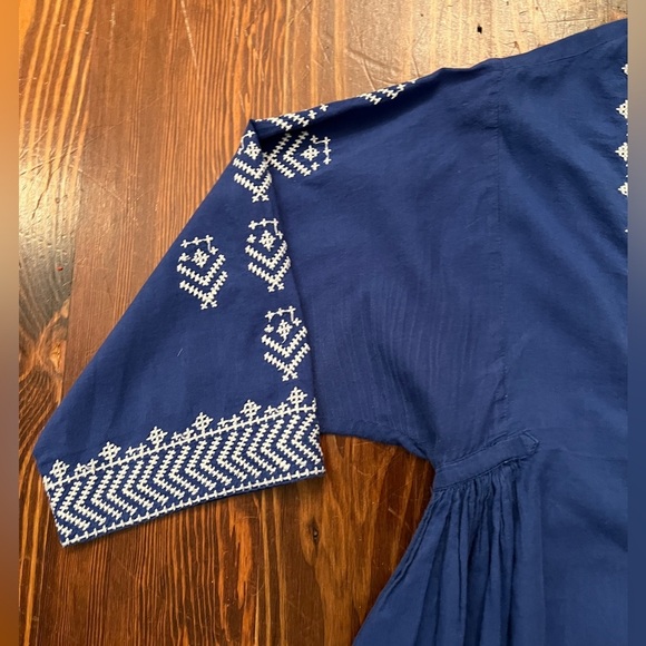 ROBERTA ROLLER RABBIT Royal Blue & White Embroidered Tunic - Picture 7 of 11